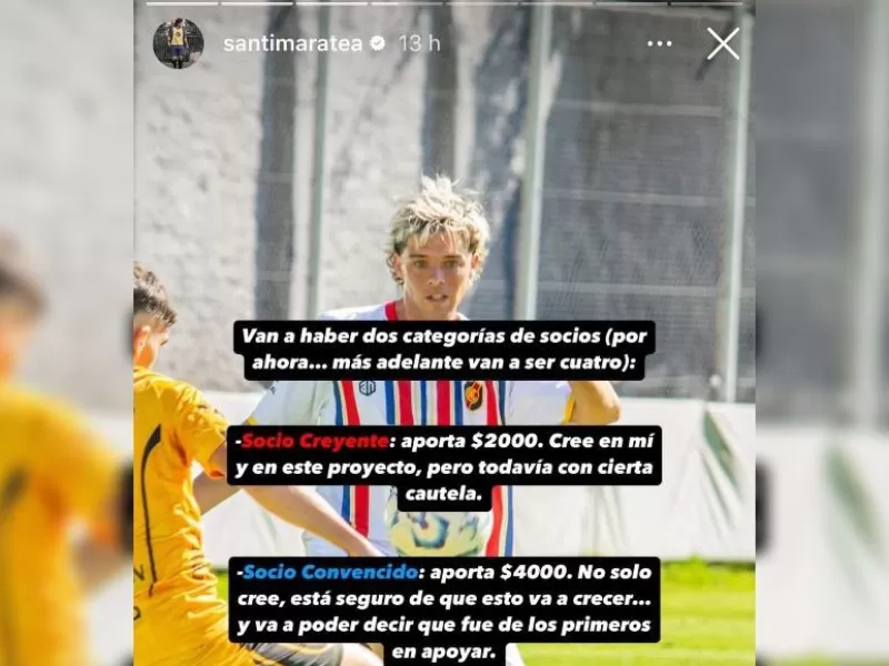 Santi Maratea lanzó una campaña para financiar su carrera como futbolista