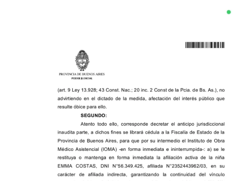CON LOS NIÑOS NO: IOMA DESOYE A LA JUSTICIA Y DEJA SIN MEDICACIÓN A EMMA, UNA NENA DE 8 AÑOS